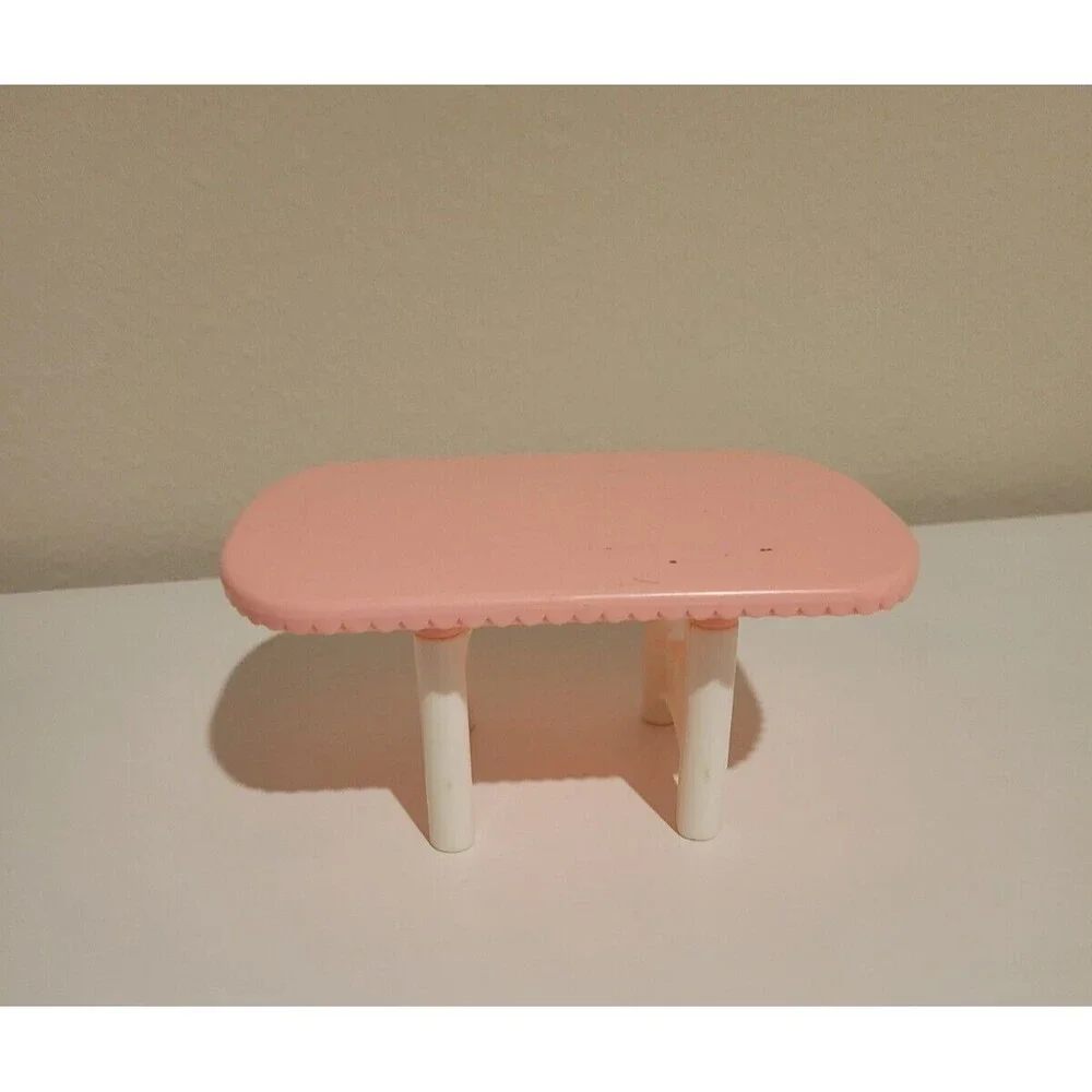 Playskool Dollhouse Pink White Dining Room Table Furniture 1990s